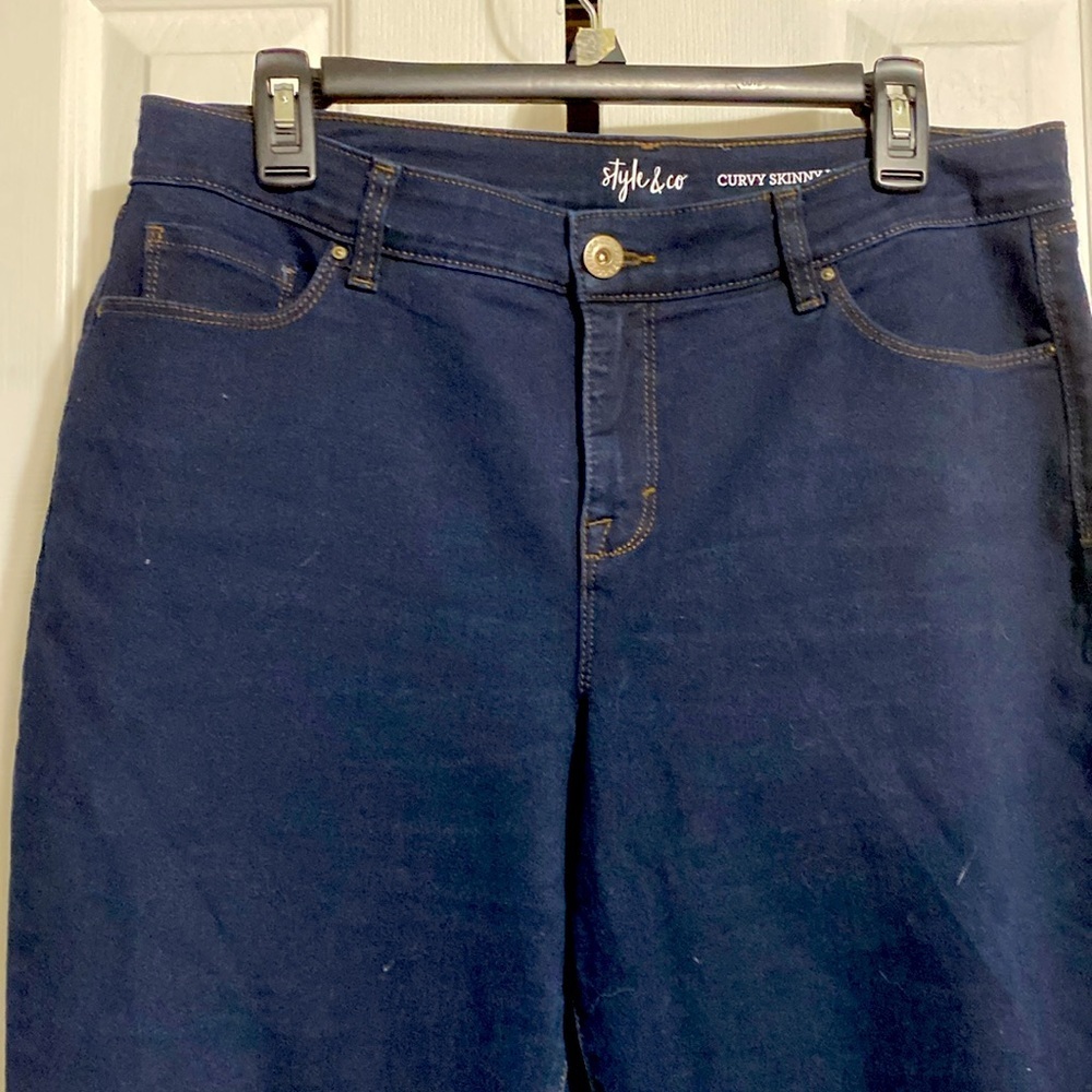 Style & Co cotton blend curvy skinny leg denim jean pants